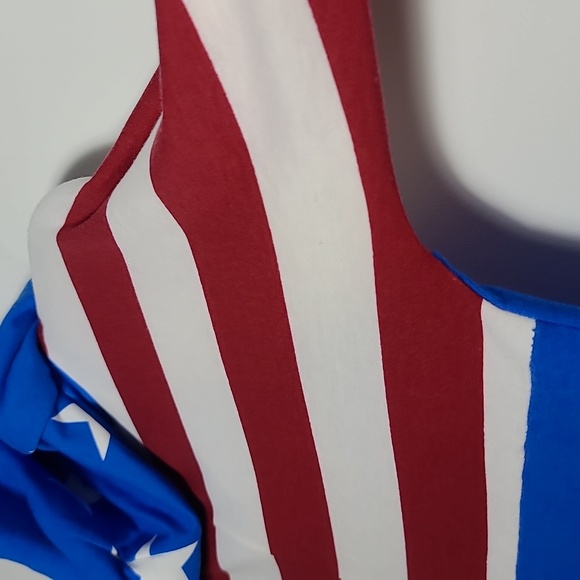 LULAROE Amber Hoodie Patriotic Blue and Red Star And Stripe Sweatshirt Size XS - Picture 15 of 16